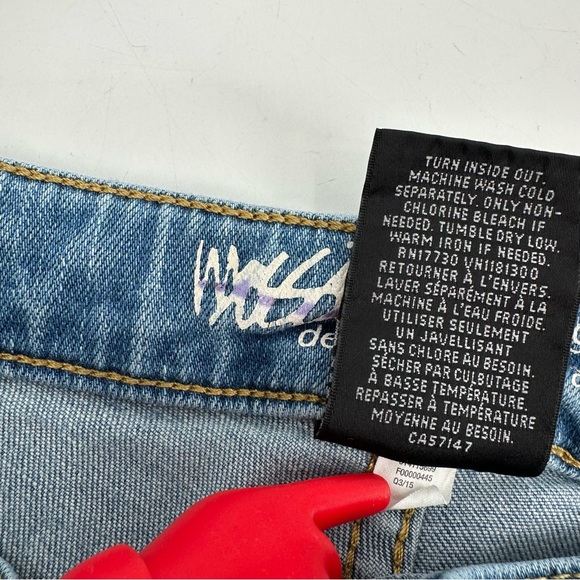 Mossimo Jeans Womens 10/30 R High Rise Flare Pants Blue Super Stretch Denim READ - Picture 5 of 11